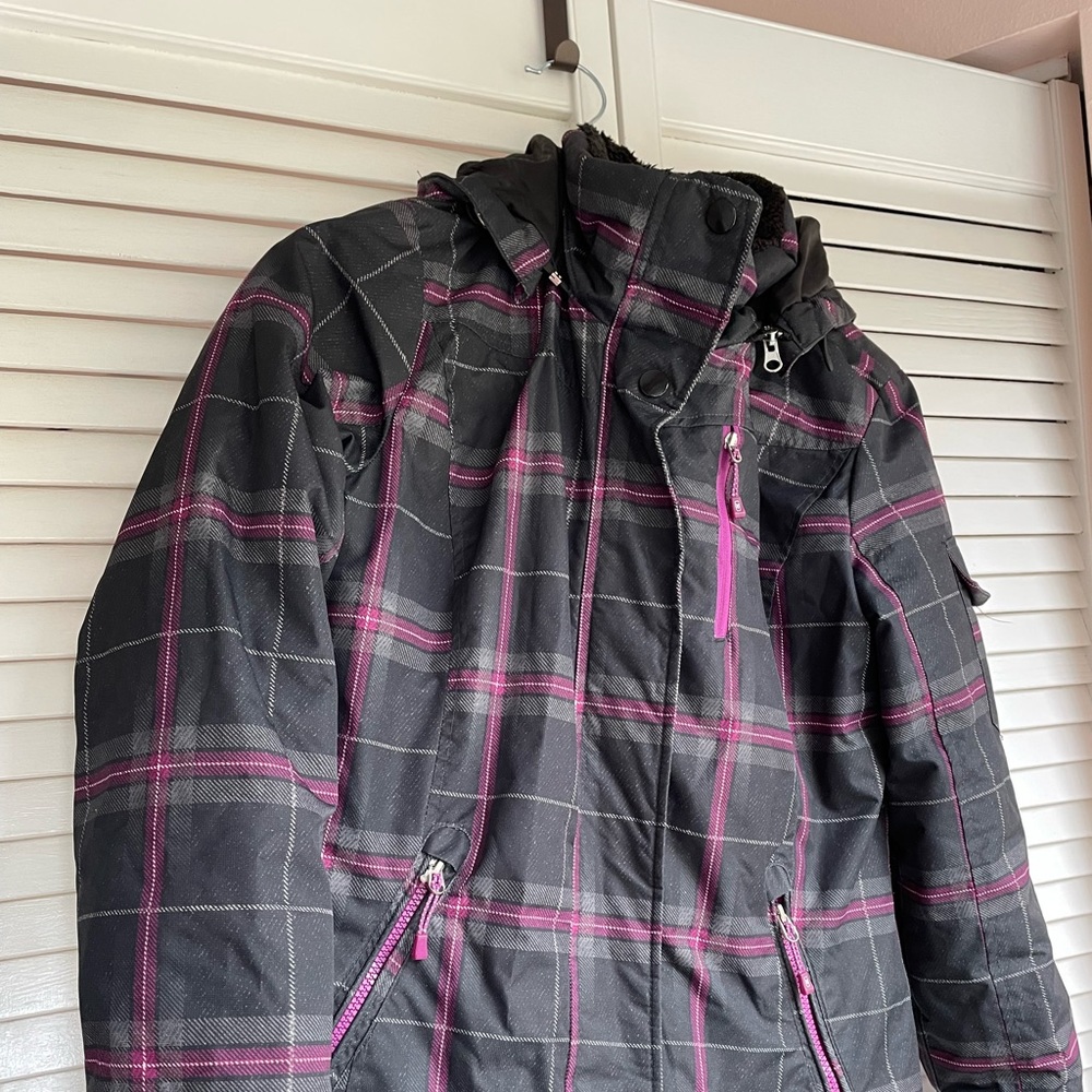Zero Xposur Black & Purple Plaid Snow Board Jacket S
